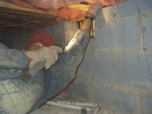 Inspecting a crawlspace